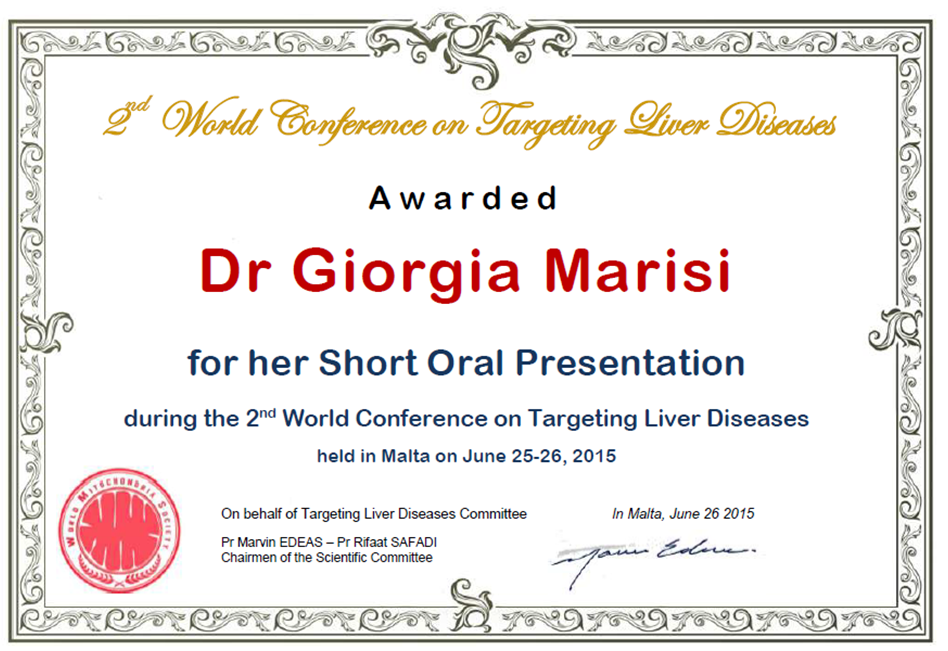 Targeting Liver Diseases Award Dr Marisi